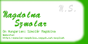 magdolna szmolar business card