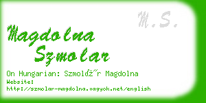 magdolna szmolar business card